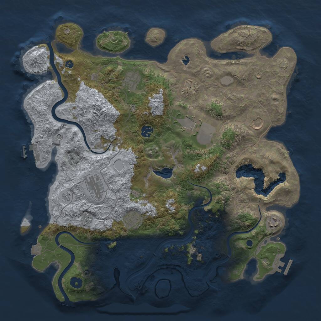 Rust Map: Procedural Map, Size: 4000, Seed: 6544645, 15 Monuments
