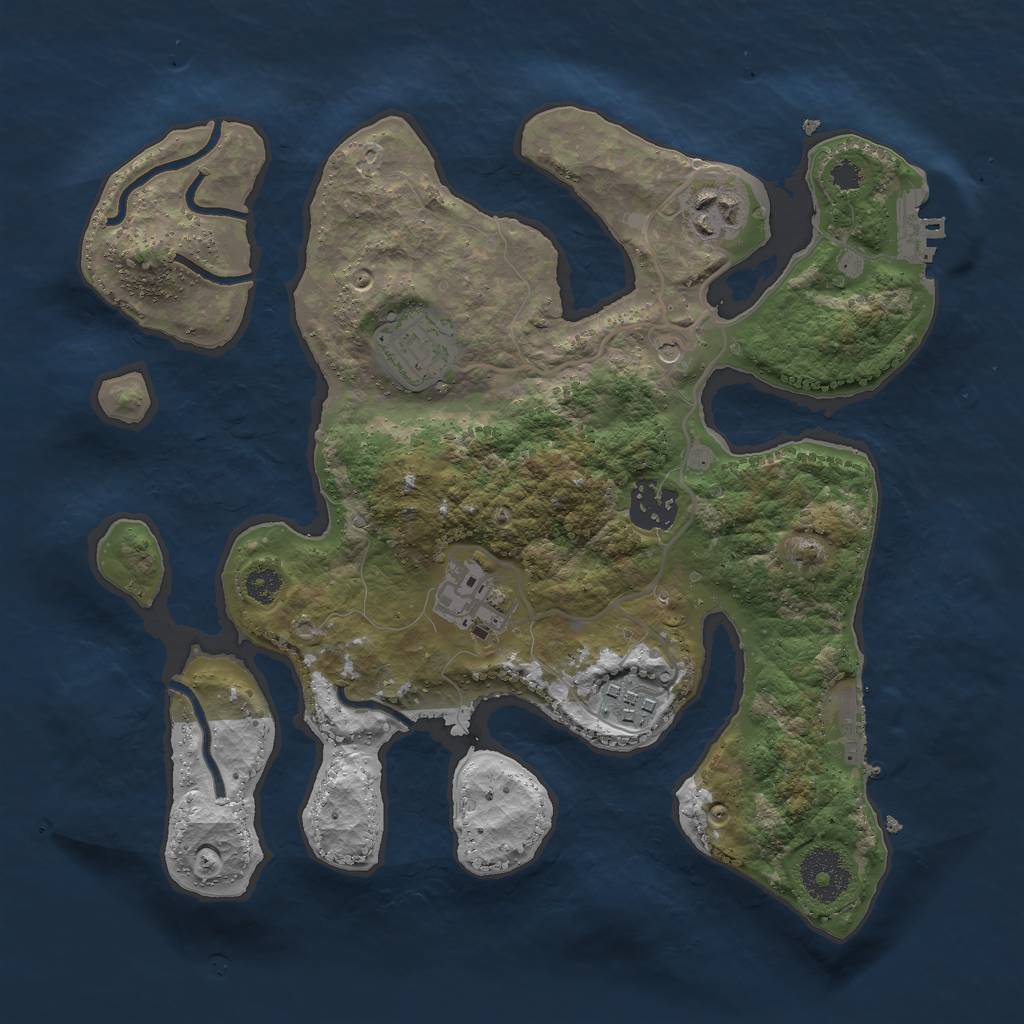 Rust Map: Procedural Map, Size: 3000, Seed: 366445533, 10 Monuments