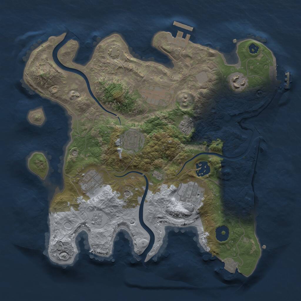 Rust Map: Procedural Map, Size: 3000, Seed: 366445533, 13 Monuments