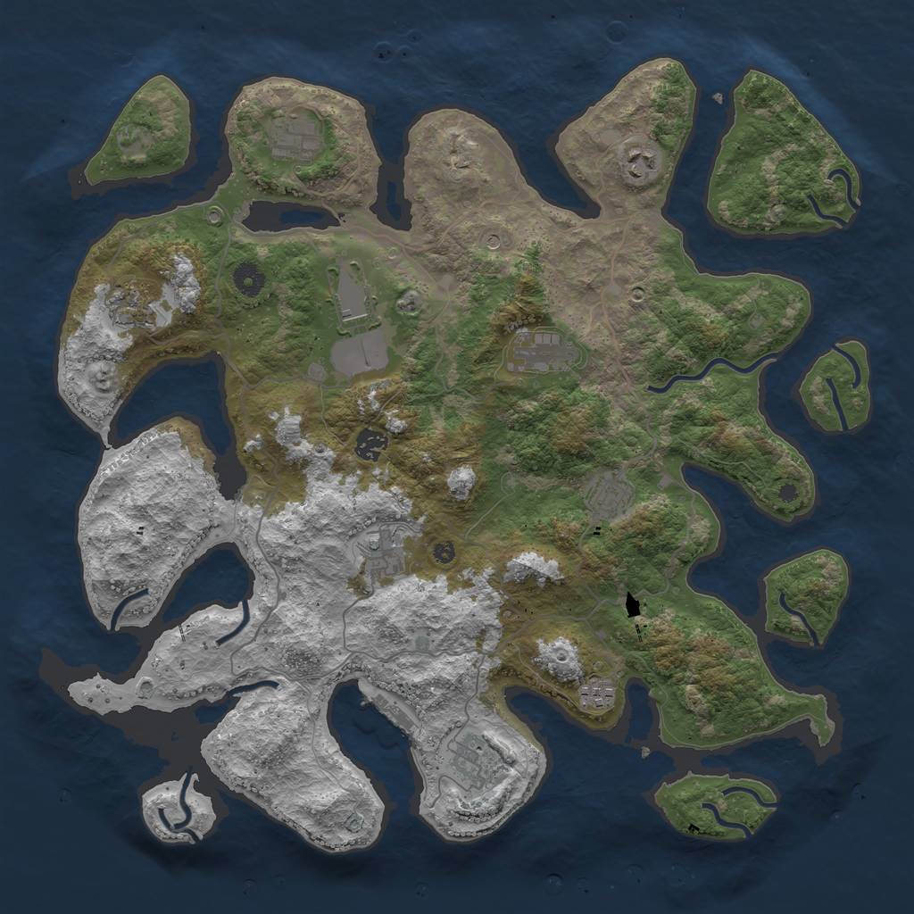 Rust Map: Procedural Map, Size: 4250, Seed: 5319, 14 Monuments