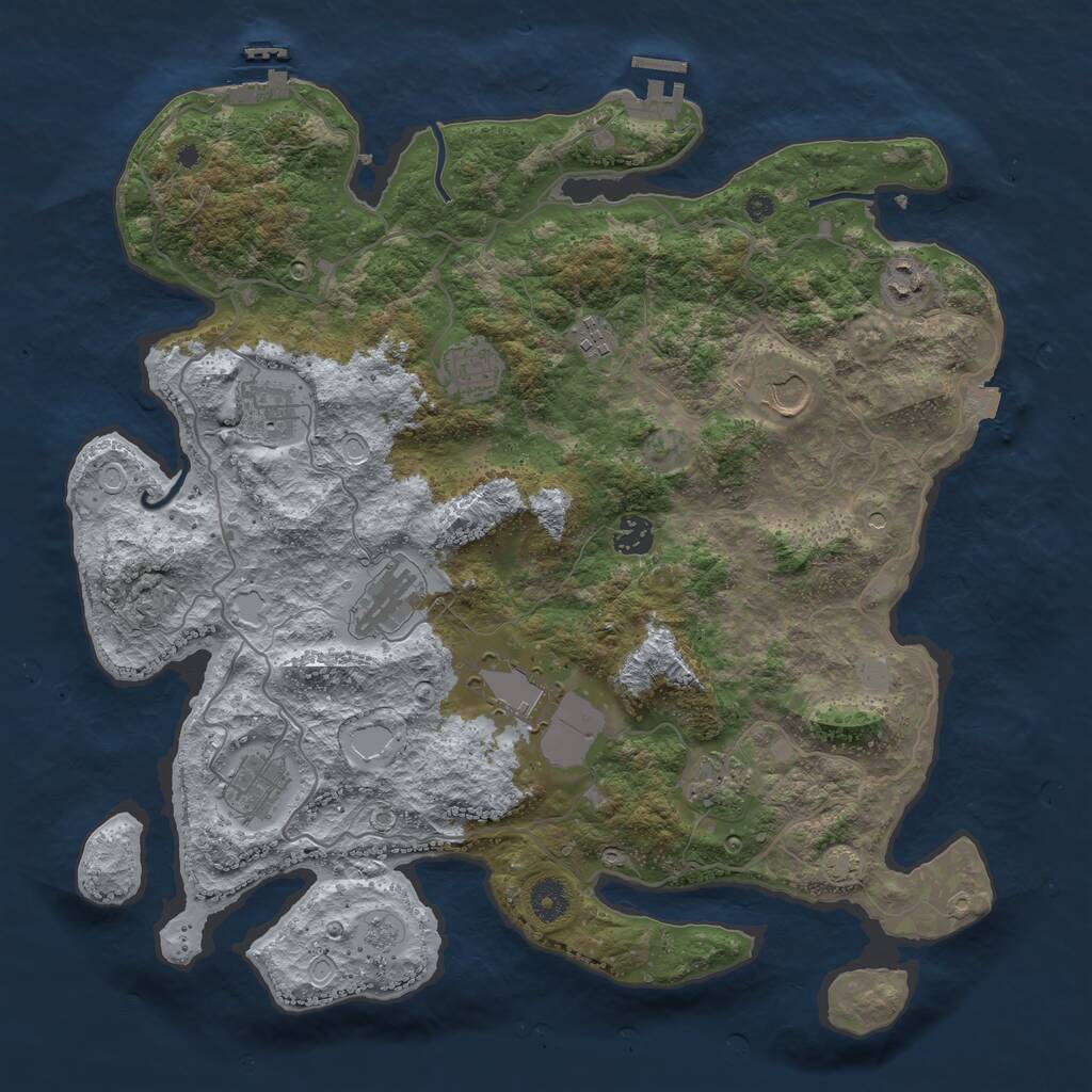 Rust Map: Procedural Map, Size: 4000, Seed: 1414795938, 16 Monuments