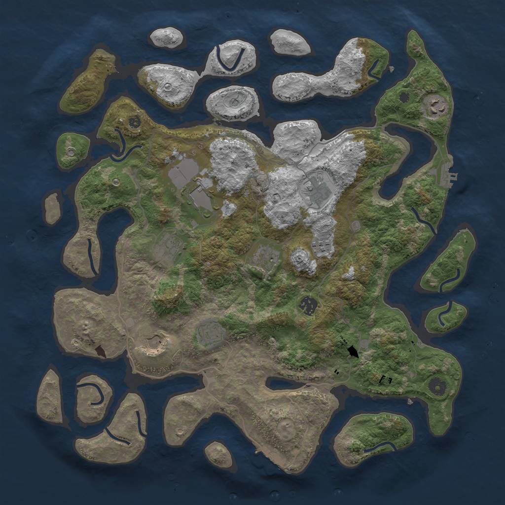 Rust Map: Procedural Map, Size: 4250, Seed: 535736, 14 Monuments