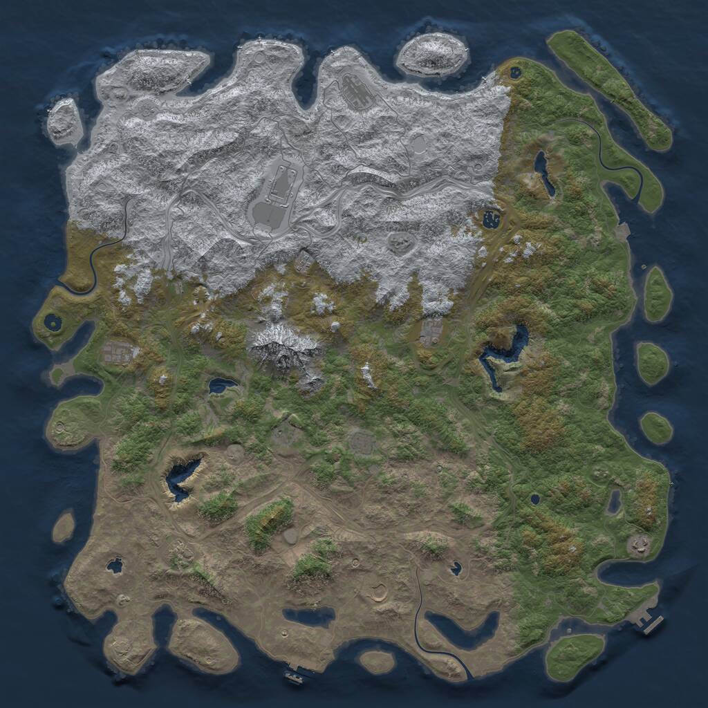 Rust Map: Procedural Map, Size: 6000, Seed: 200535217, 17 Monuments