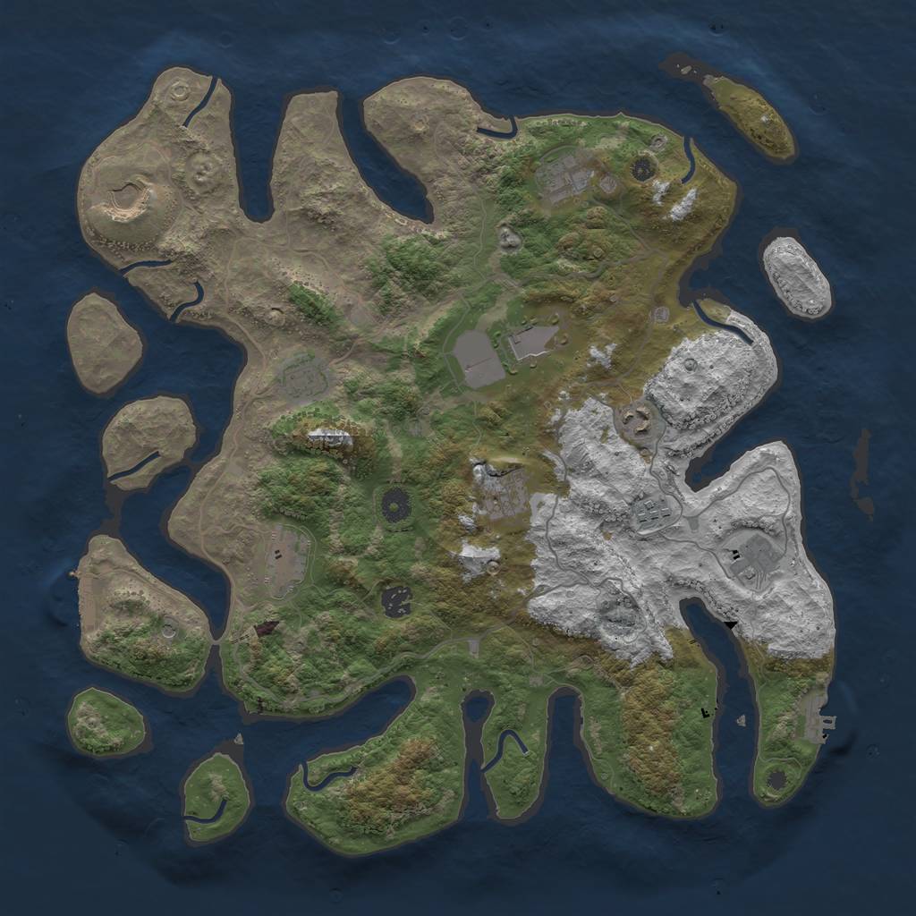 Rust Map: Procedural Map, Size: 4250, Seed: 141904, 15 Monuments