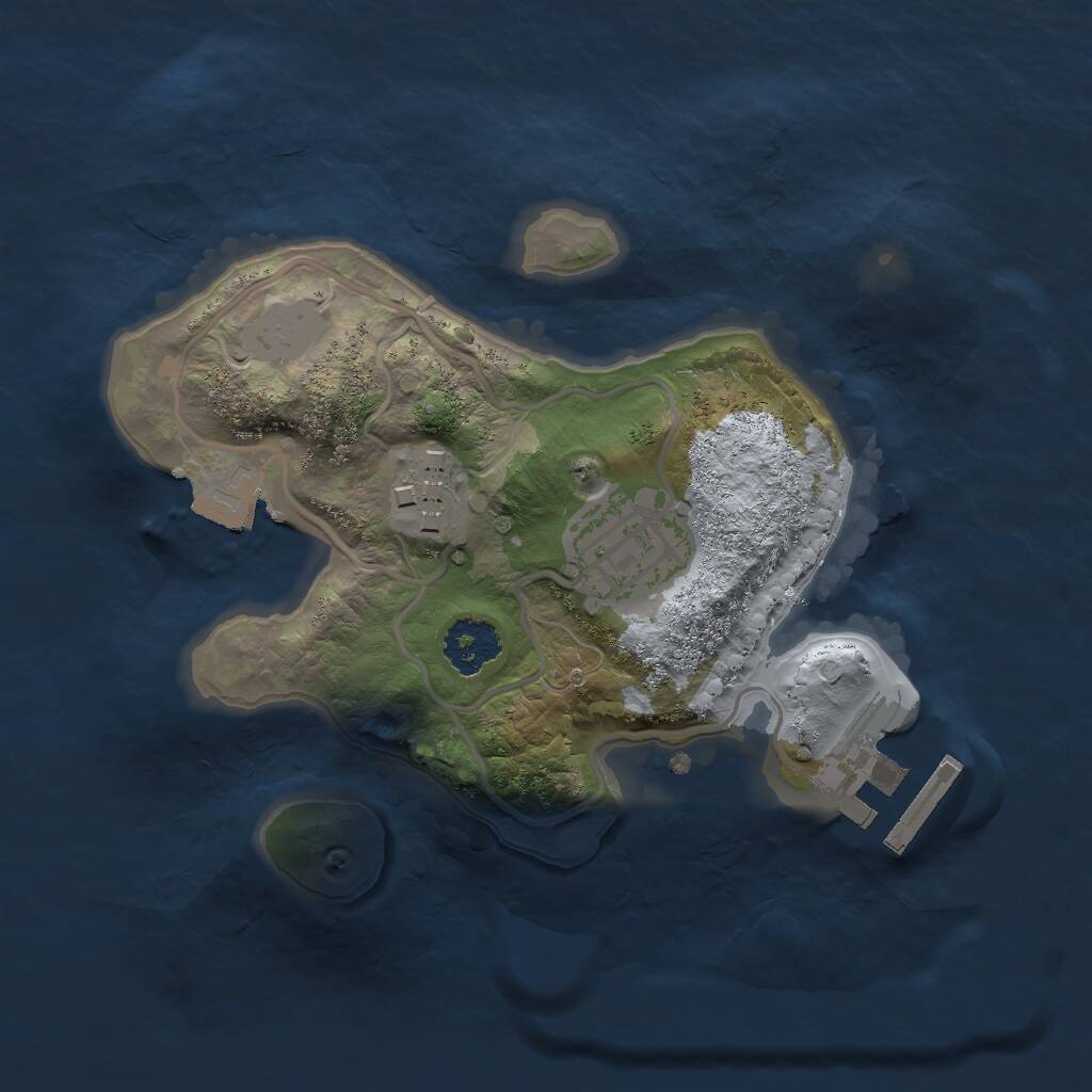 Rust Map: Procedural Map, Size: 2000, Seed: 1594379848, 4 Monuments