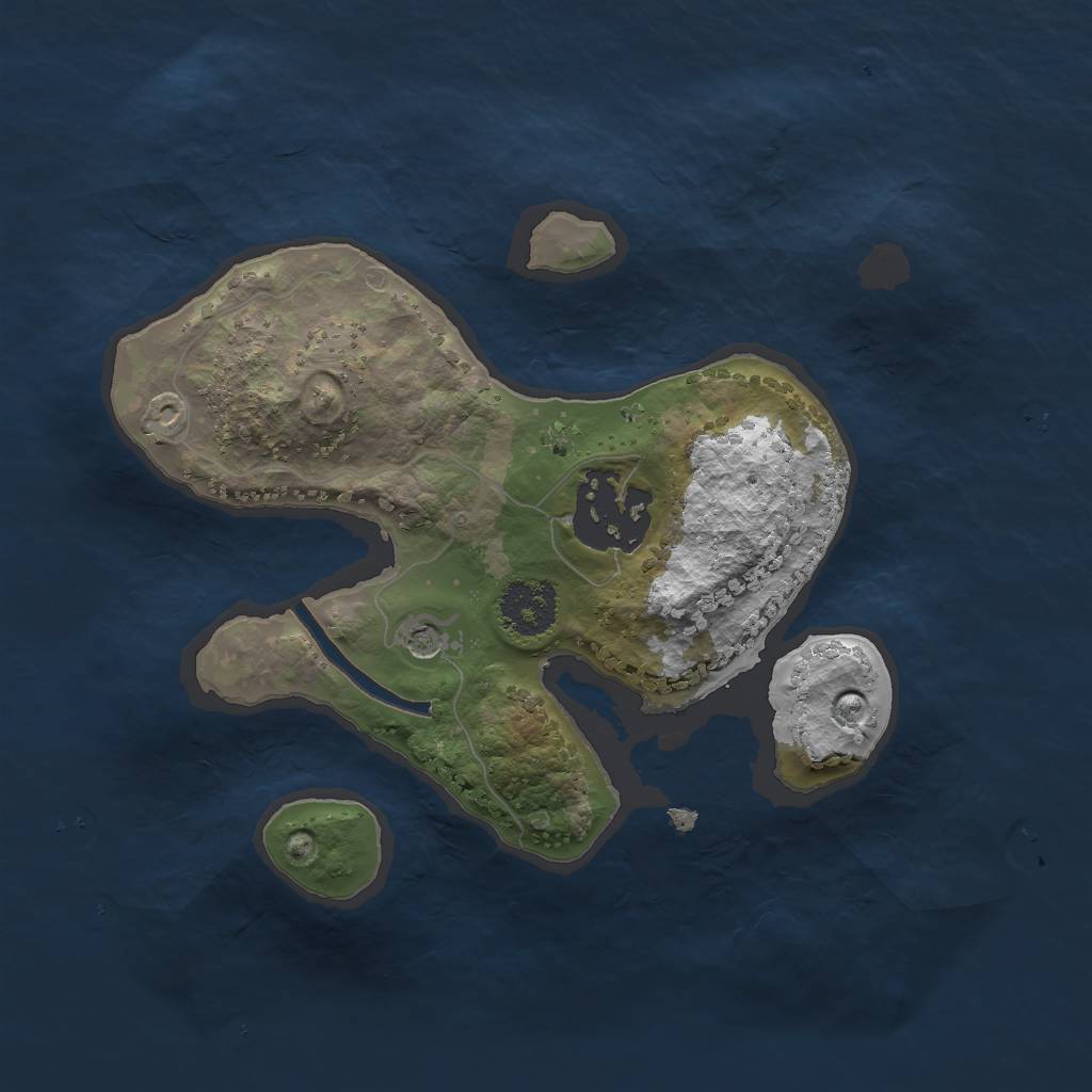 Rust Map: Procedural Map, Size: 2000, Seed: 1594379848, 4 Monuments