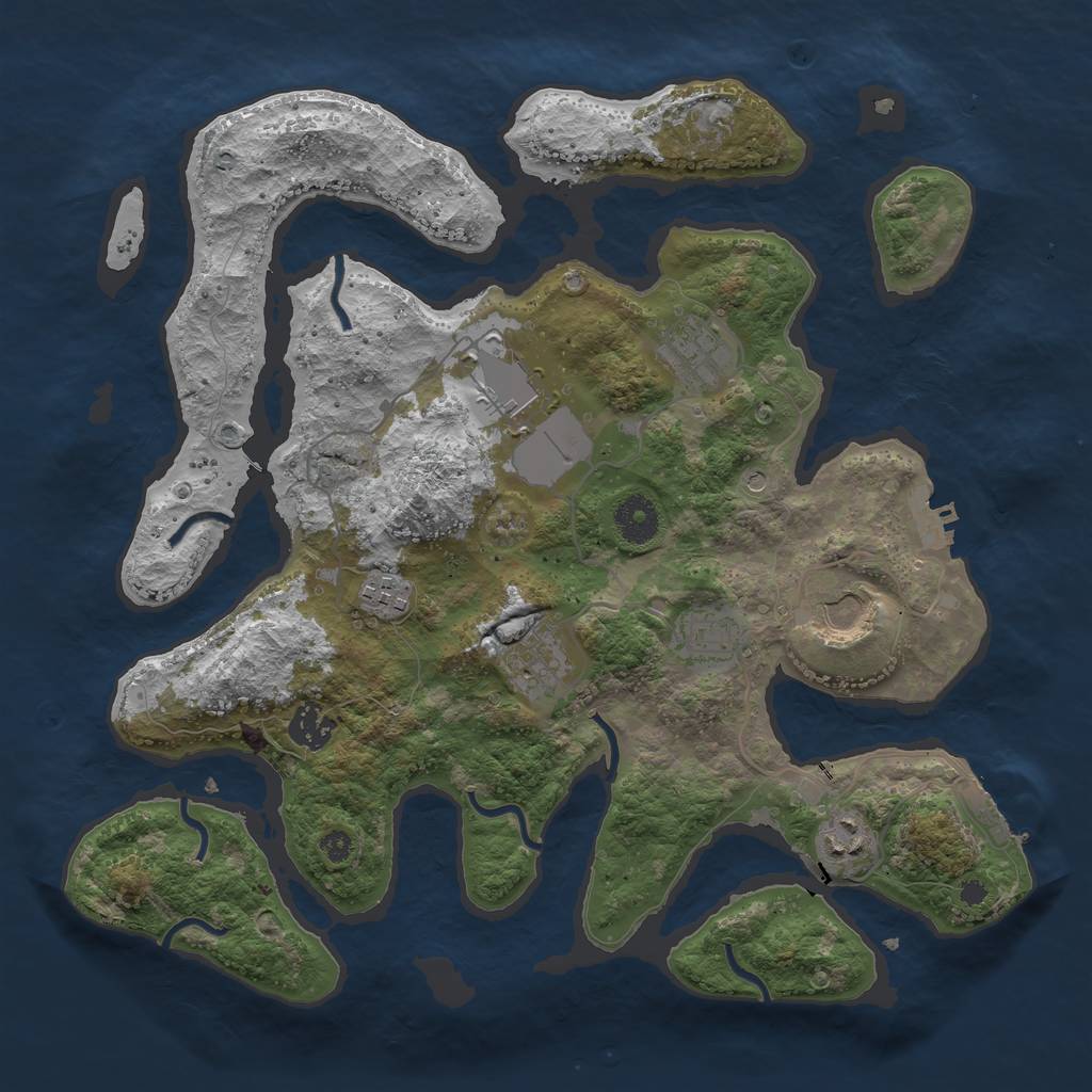 Rust Map: Procedural Map, Size: 3600, Seed: 22562, 13 Monuments