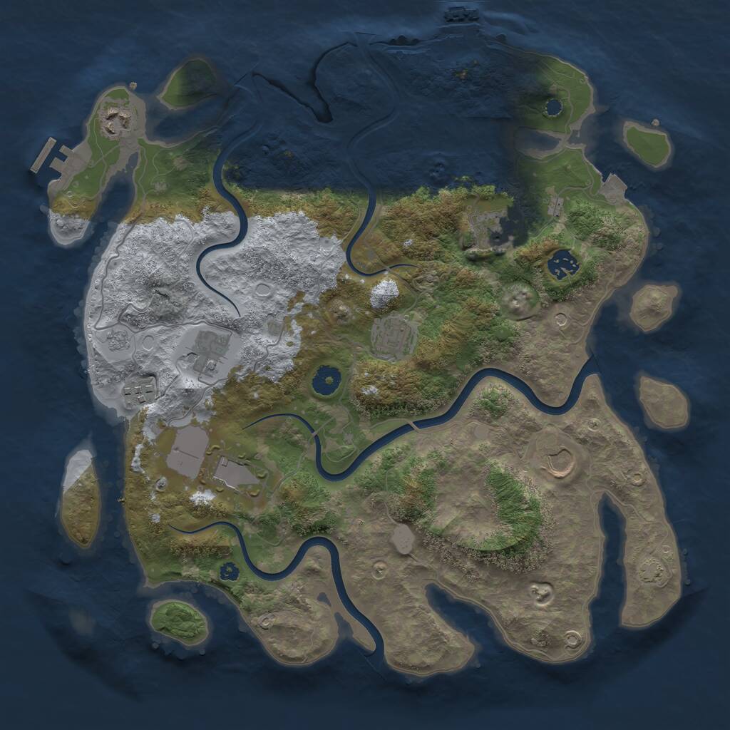 Rust Map: Procedural Map, Size: 3802, Seed: 2, 14 Monuments