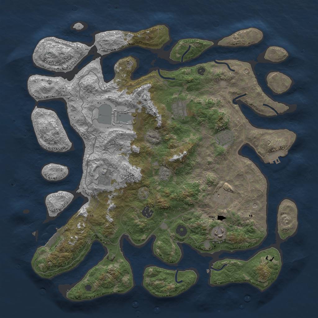 Rust Map: Procedural Map, Size: 4250, Seed: 210968, 13 Monuments