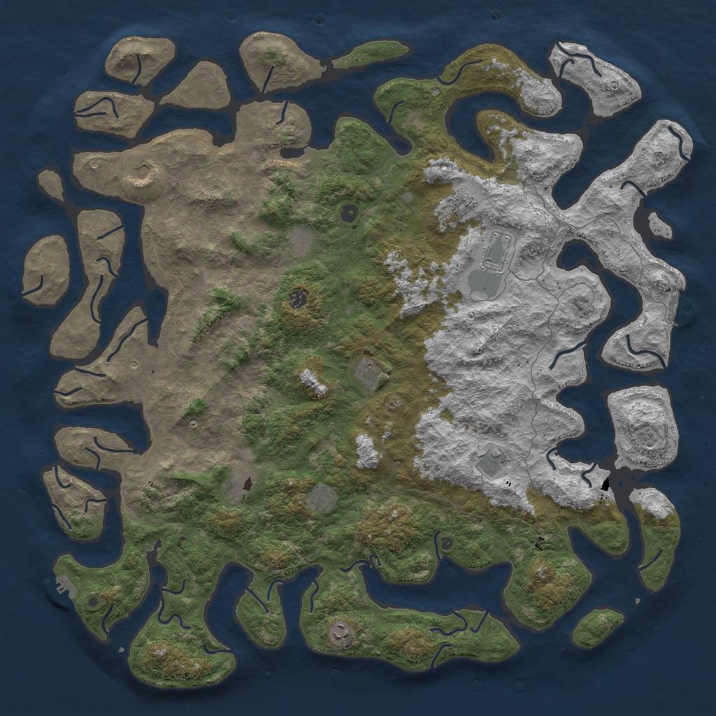 Rust Map: Procedural Map, Size: 6000, Seed: 279715287, 16 Monuments