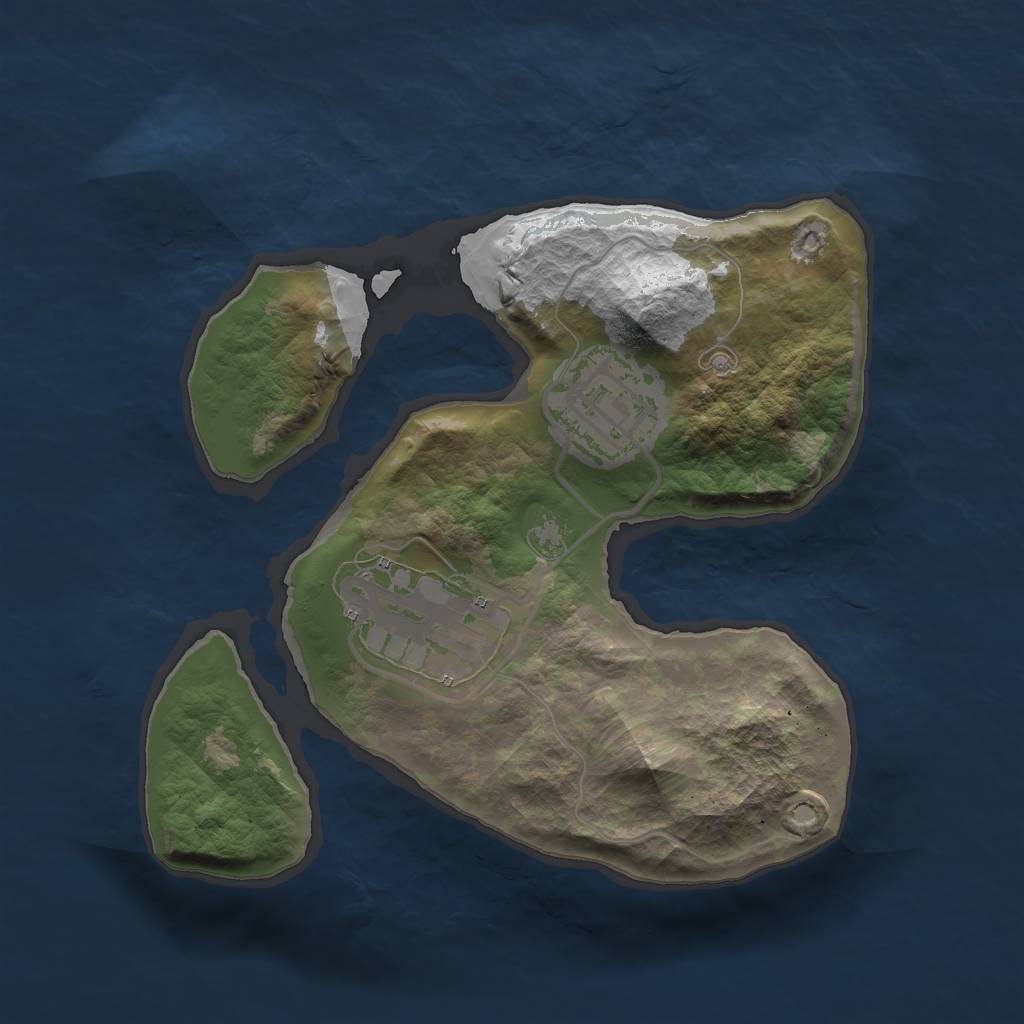 Rust Map: Barren, Size: 2000, Seed: 5, 4 Monuments