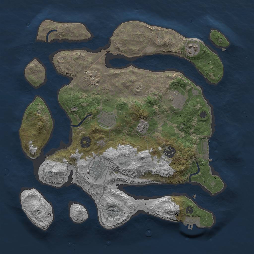 Rust Map: Procedural Map, Size: 3300, Seed: 76547, 12 Monuments