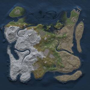 Thumbnail Rust Map: Procedural Map, Size: 3500, Seed: 1227579388, 14 Monuments