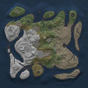 Thumbnail Rust Map: Procedural Map, Size: 3500, Seed: 1227579388, 13 Monuments