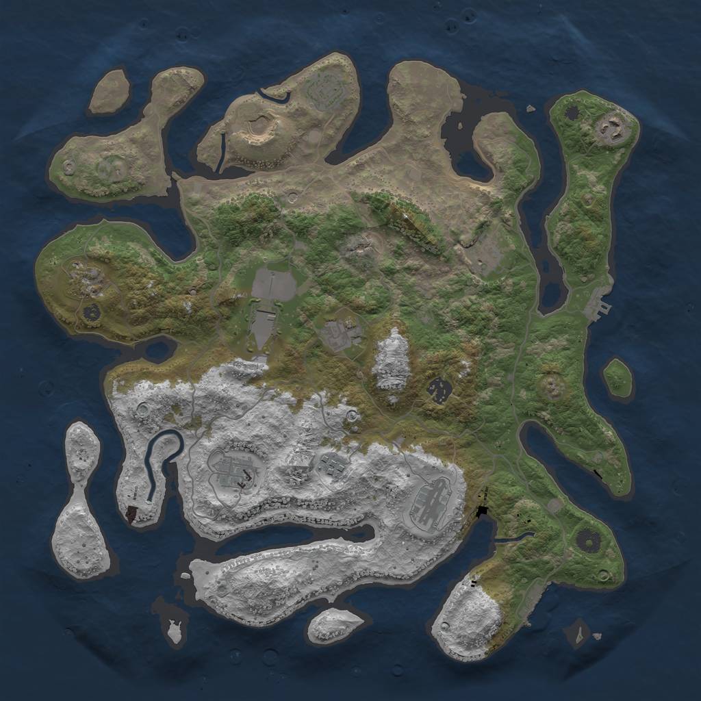 Rust Map: Procedural Map, Size: 4250, Seed: 574509, 16 Monuments