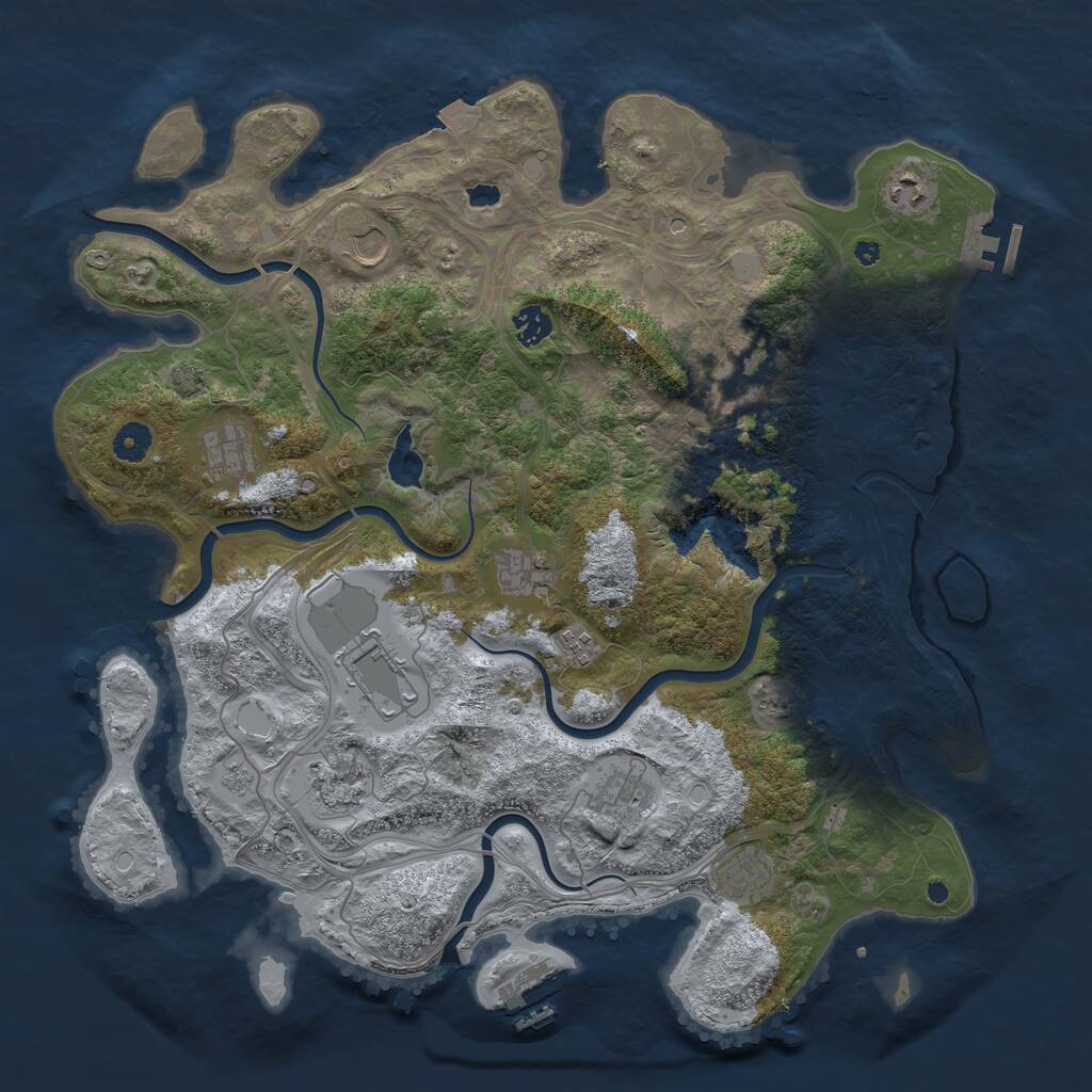 Rust Map: Procedural Map, Size: 4250, Seed: 574509, 17 Monuments
