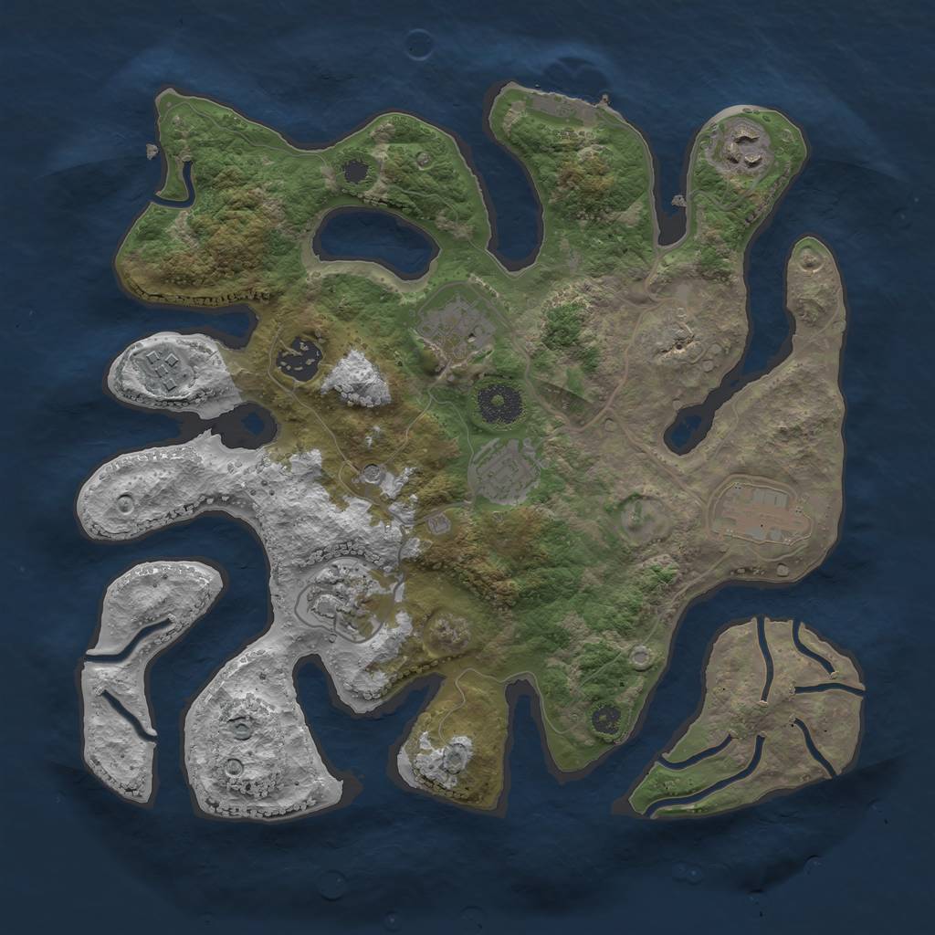 Rust Map: Procedural Map, Size: 3250, Seed: 508105, 11 Monuments