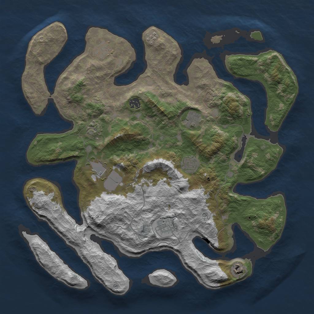 Rust Map: Barren, Size: 4200, Seed: 122586, 12 Monuments