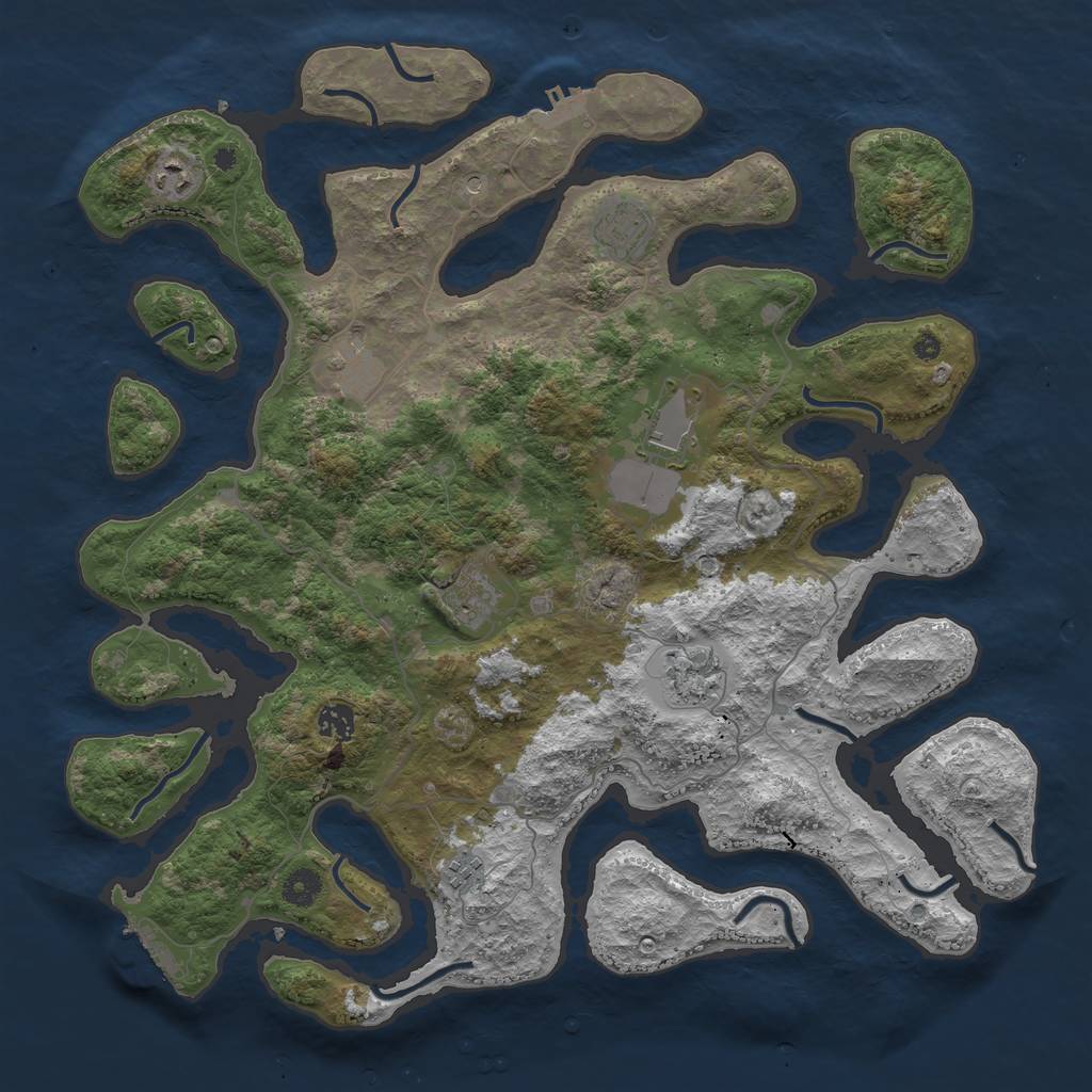 Rust Map: Procedural Map, Size: 4250, Seed: 429066, 13 Monuments