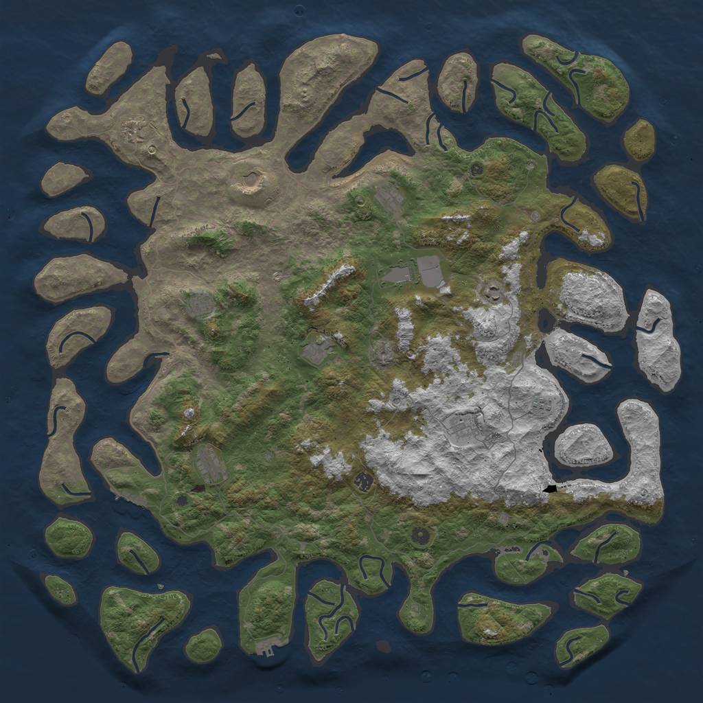 Rust Map: Procedural Map, Size: 5750, Seed: 11234, 16 Monuments