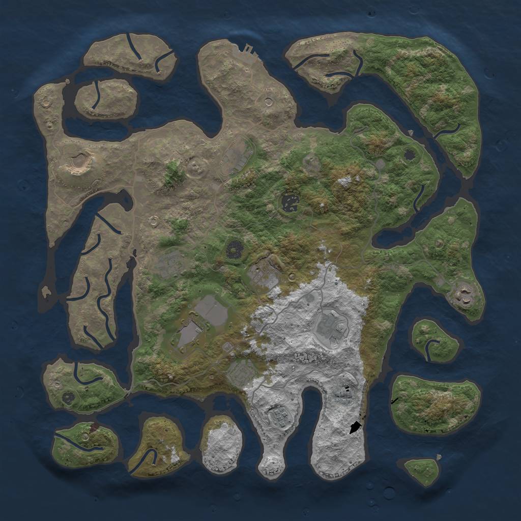 Rust Map: Procedural Map, Size: 4250, Seed: 811273, 14 Monuments