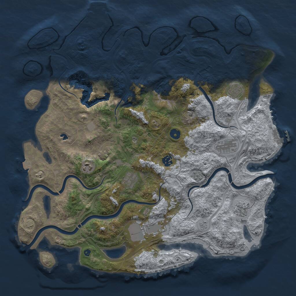 Rust Map: Procedural Map, Size: 4250, Seed: 296396, 14 Monuments