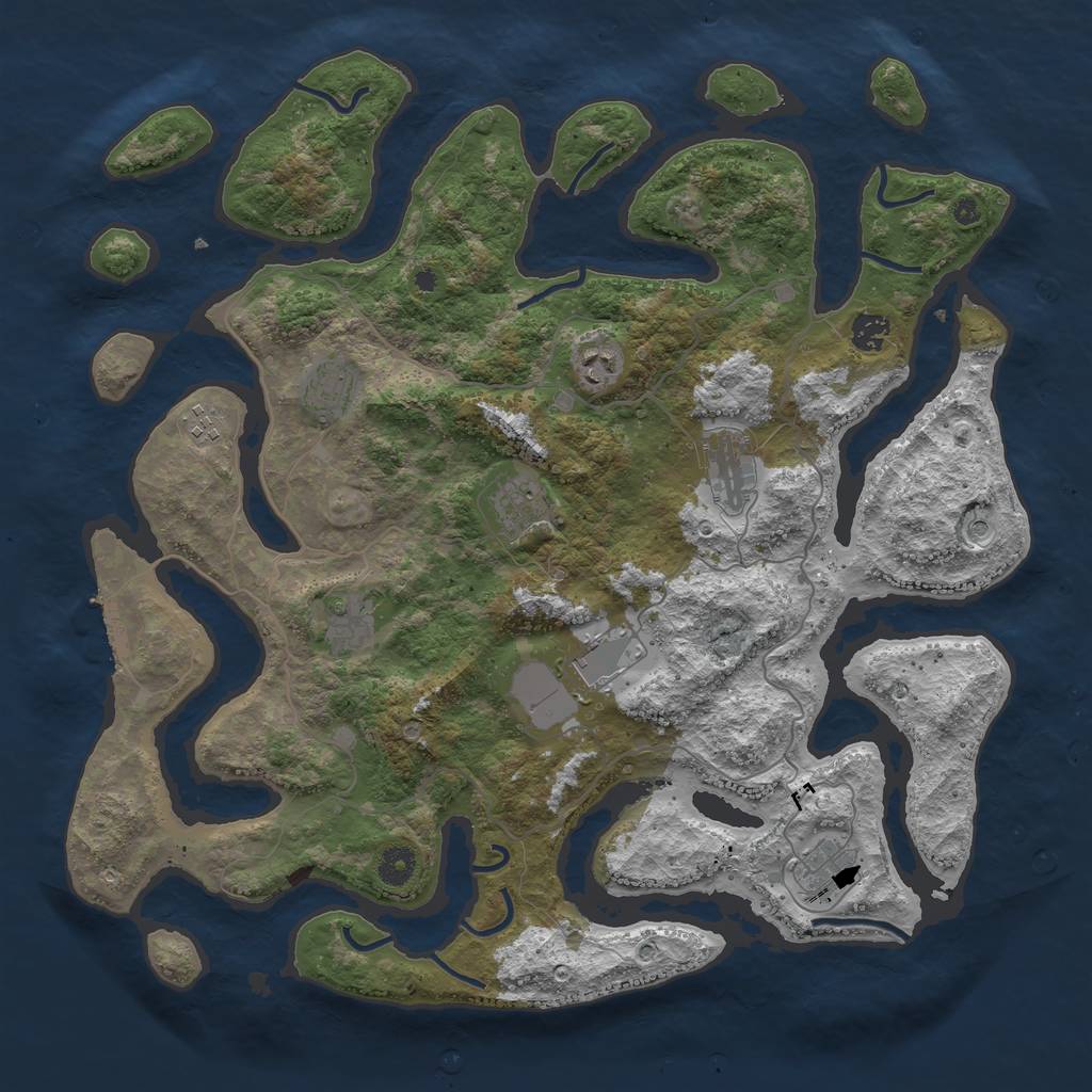 Rust Map: Procedural Map, Size: 4250, Seed: 296396, 13 Monuments