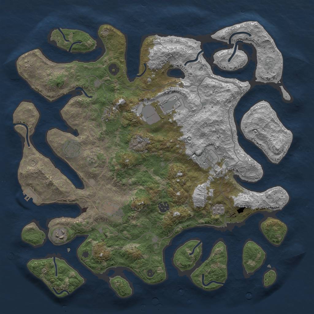 Rust Map: Procedural Map, Size: 4250, Seed: 456602, 12 Monuments