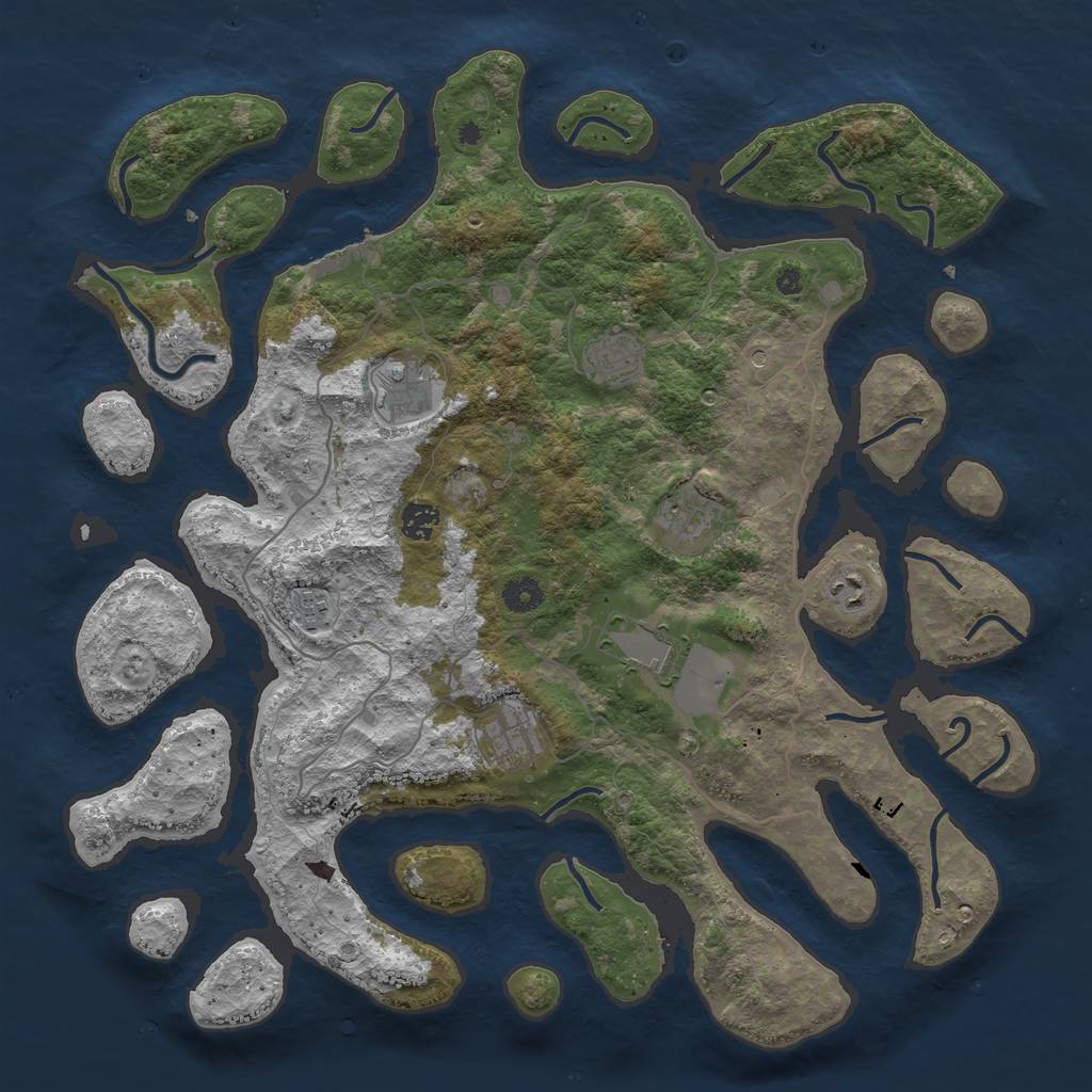 Rust Map: Procedural Map, Size: 4250, Seed: 692468, 12 Monuments