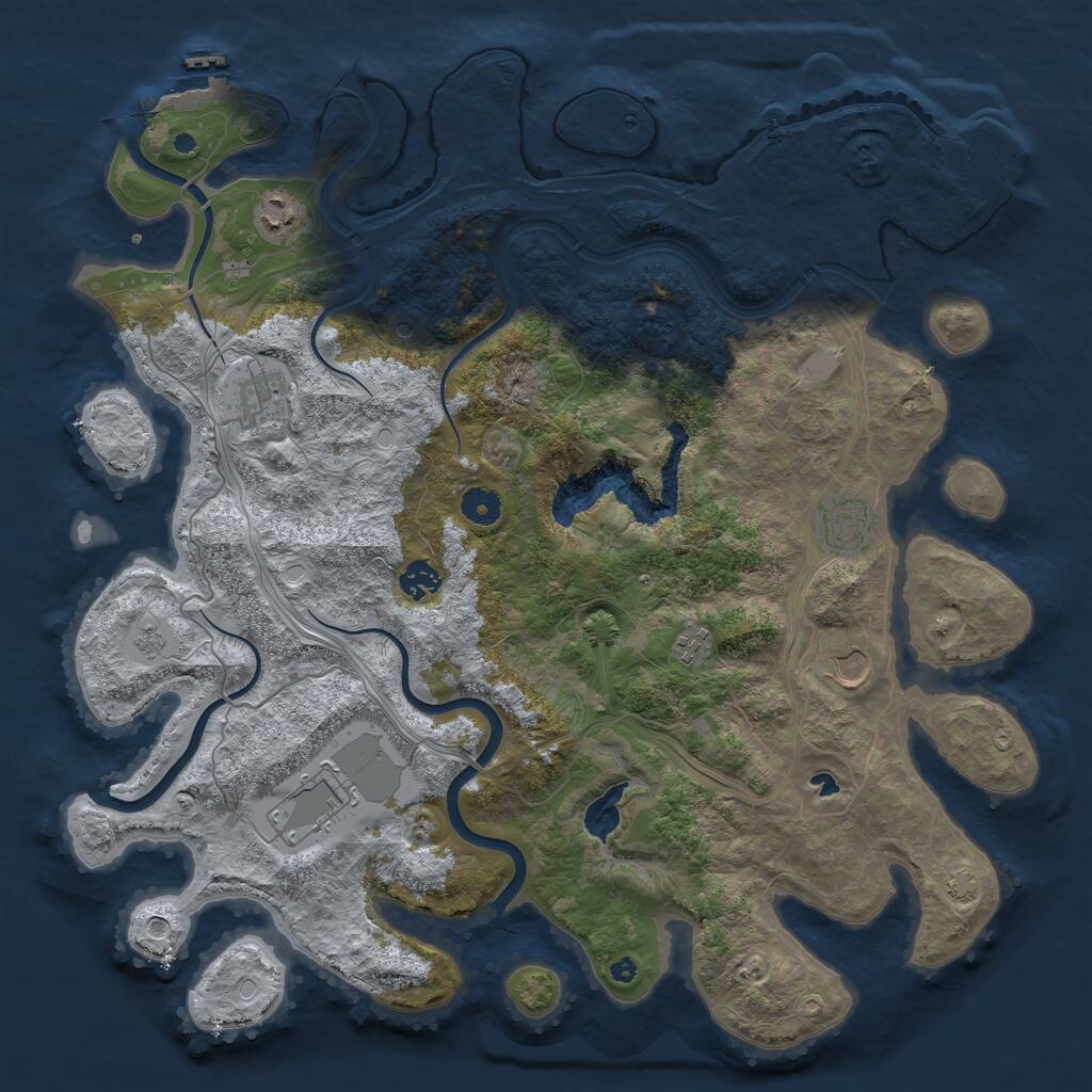 Rust Map: Procedural Map, Size: 4250, Seed: 692468, 13 Monuments