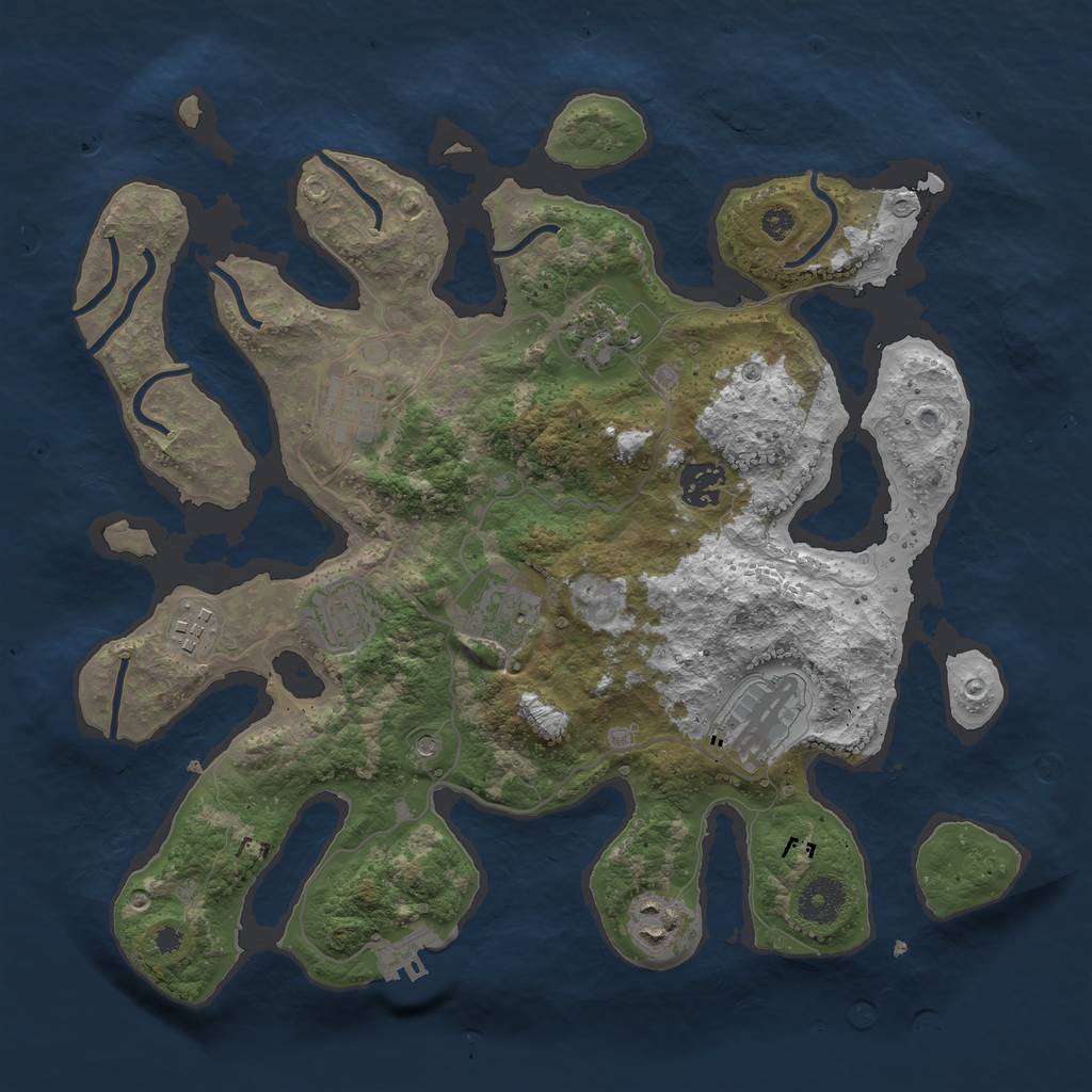 Rust Map: Procedural Map, Size: 3499, Seed: 123123, 12 Monuments