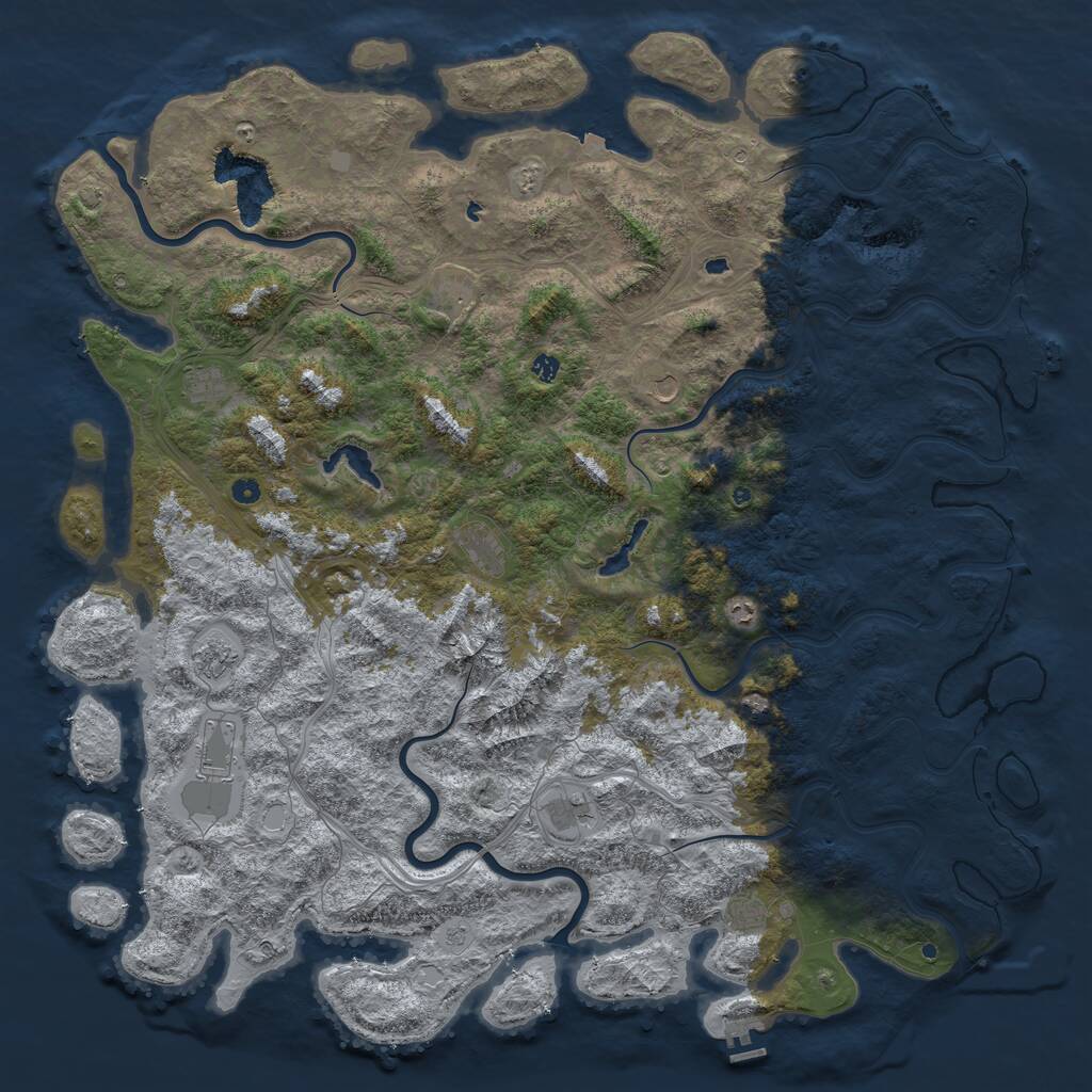 Rust Map: Procedural Map, Size: 6000, Seed: 7856, 17 Monuments