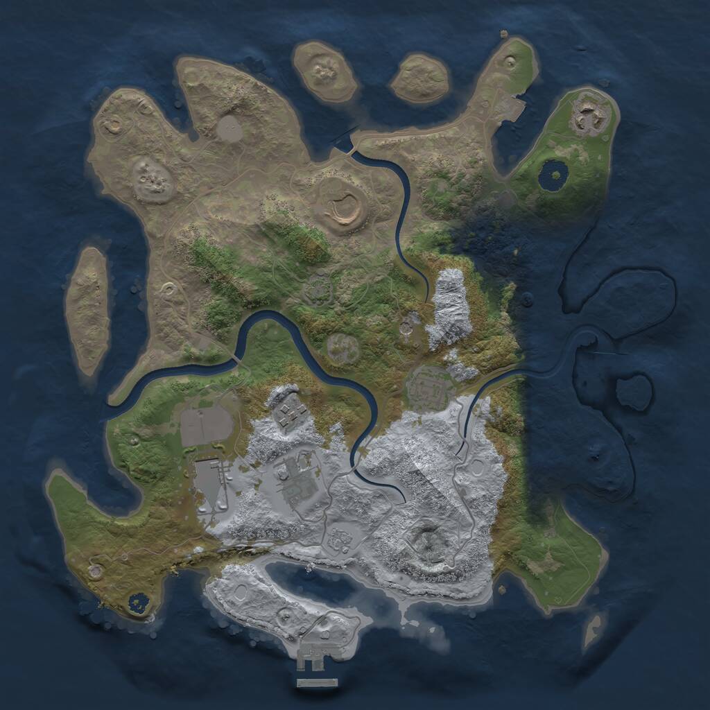 Rust Map: Procedural Map, Size: 3500, Seed: 3248, 11 Monuments