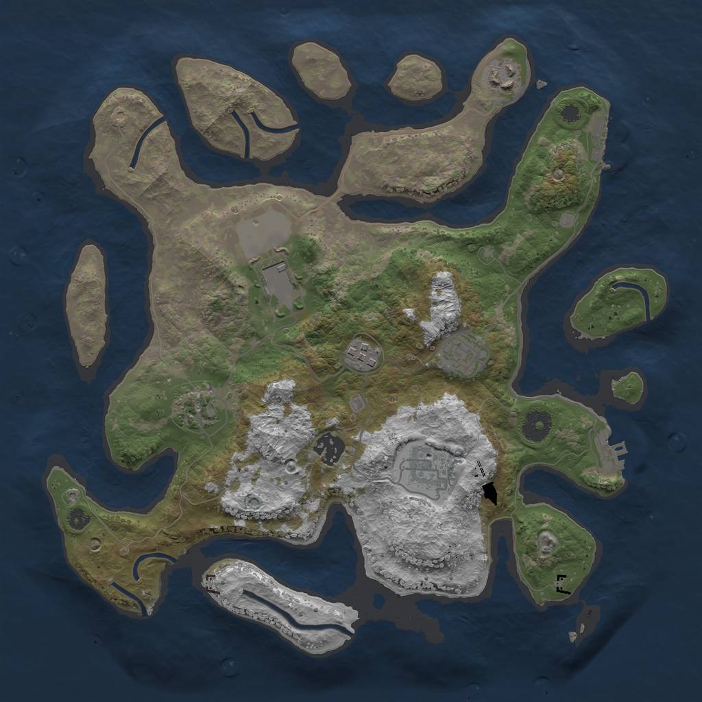 Rust Map: Procedural Map, Size: 3500, Seed: 3248, 11 Monuments