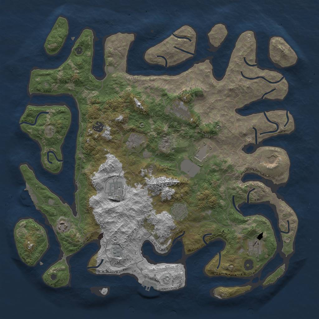 Rust Map: Procedural Map, Size: 4500, Seed: 5321, 15 Monuments