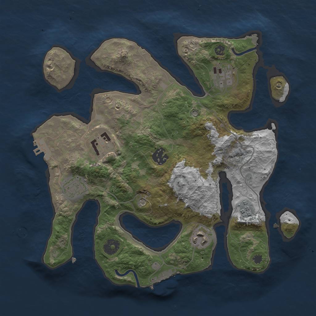 Rust Map: Procedural Map, Size: 3000, Seed: 1163788905, 11 Monuments