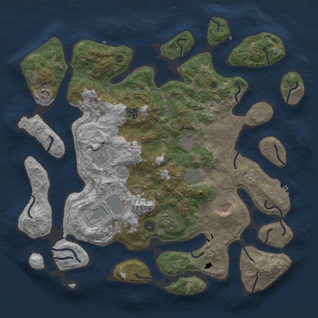 Rust Map: Procedural Map, Size: 4300, Seed: 8524517, 13 Monuments