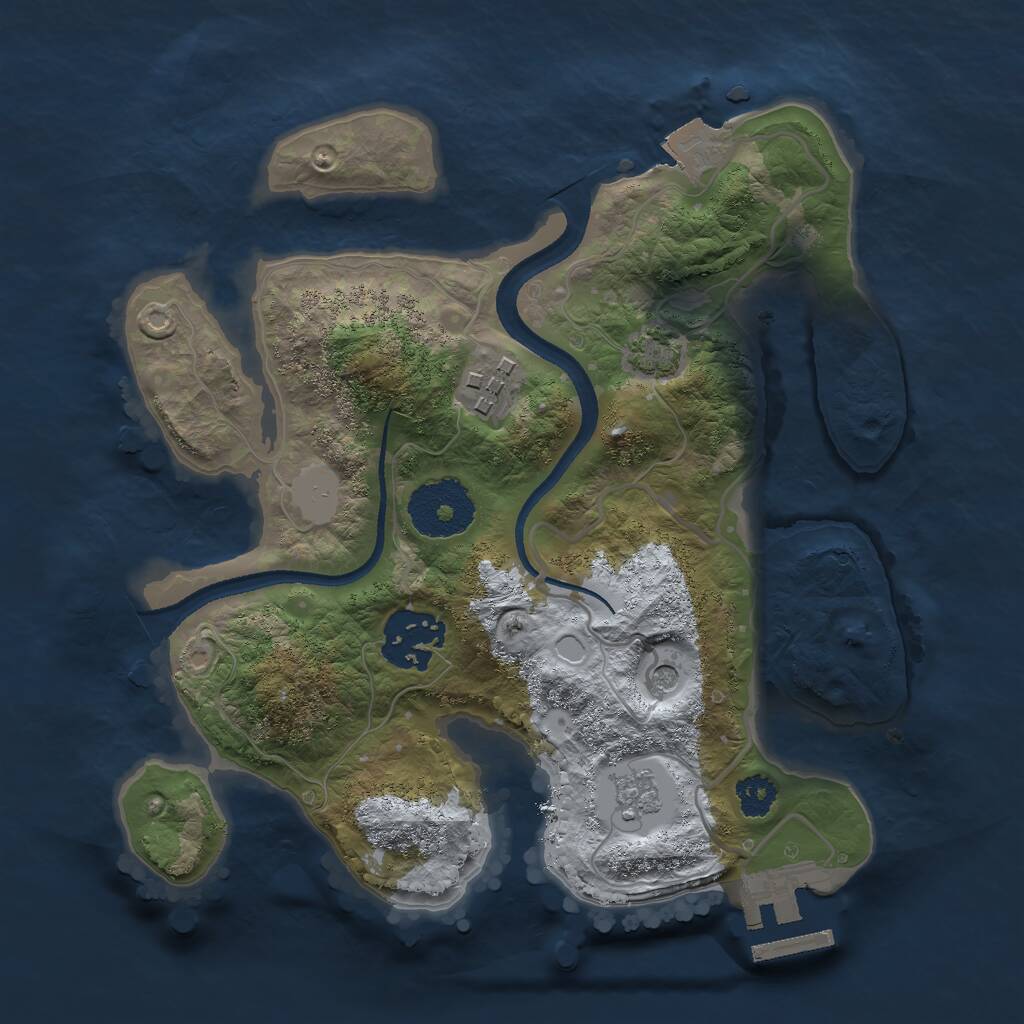 Rust Map: Procedural Map, Size: 2500, Seed: 470743364, 7 Monuments