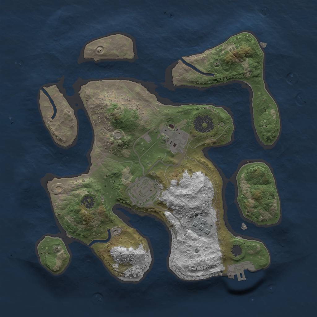 Rust Map: Procedural Map, Size: 2500, Seed: 470743364, 6 Monuments