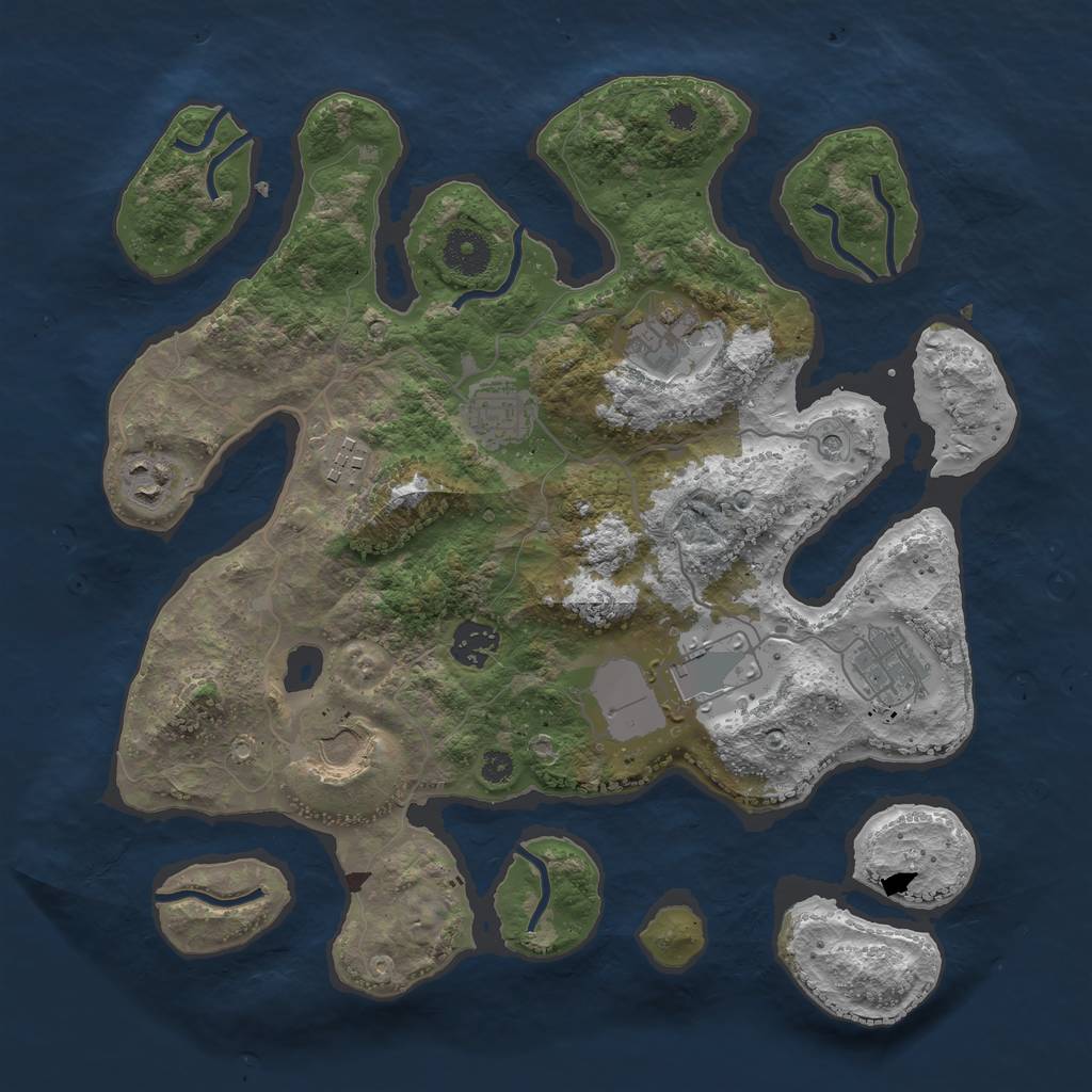 Rust Map: Procedural Map, Size: 3500, Seed: 1664102632, 11 Monuments