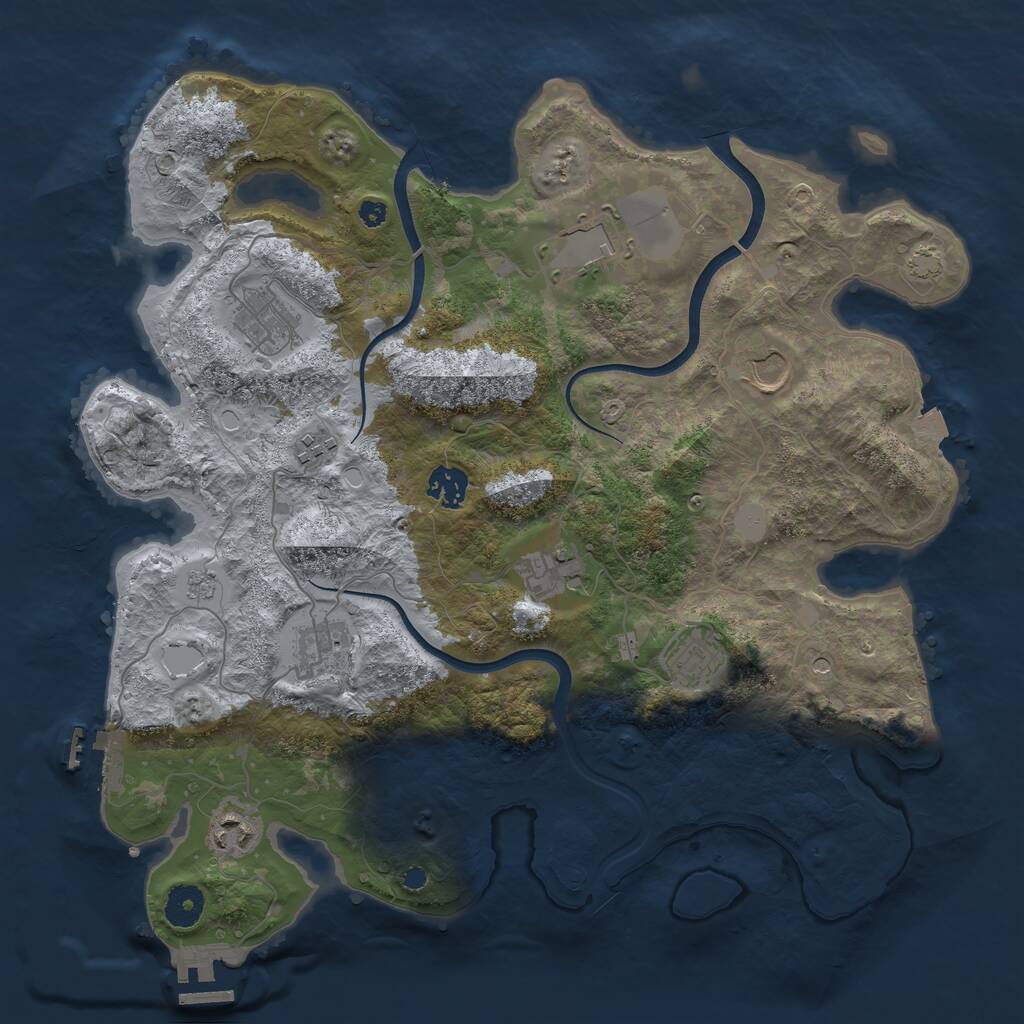 Rust Map: Procedural Map, Size: 3750, Seed: 743256, 15 Monuments