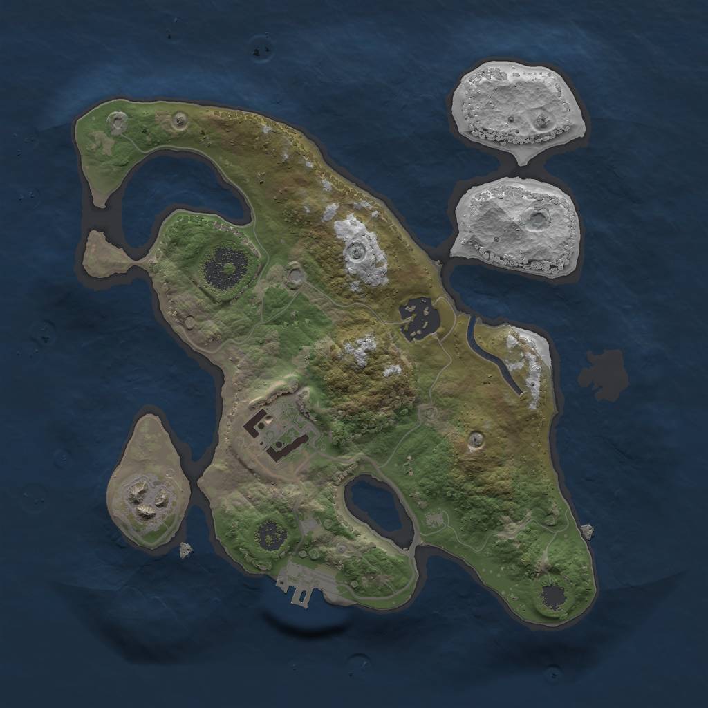 Rust Map: Procedural Map, Size: 2500, Seed: 101201, 6 Monuments