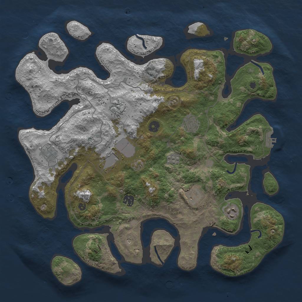 Rust Map: Procedural Map, Size: 4000, Seed: 527675436, 12 Monuments