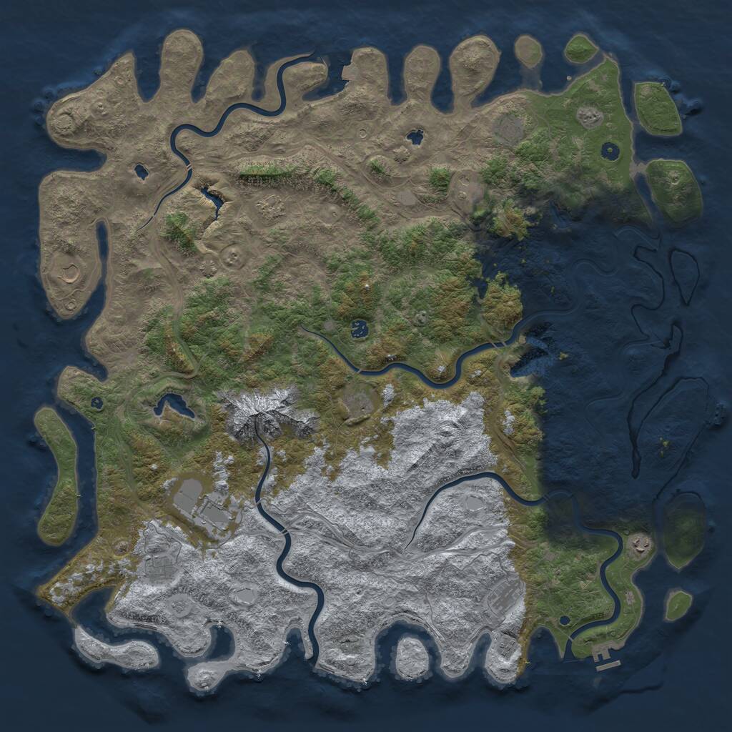Rust Map: Procedural Map, Size: 5998, Seed: 123124356, 17 Monuments
