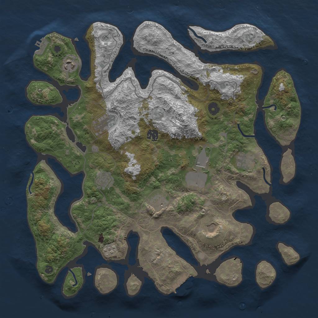 Rust Map: Procedural Map, Size: 4000, Seed: 246177769, 14 Monuments