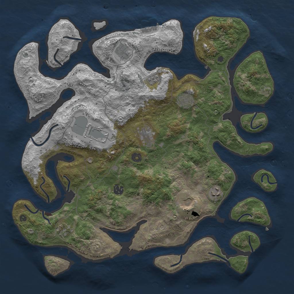 Rust Map: Procedural Map, Size: 4250, Seed: 126697, 13 Monuments