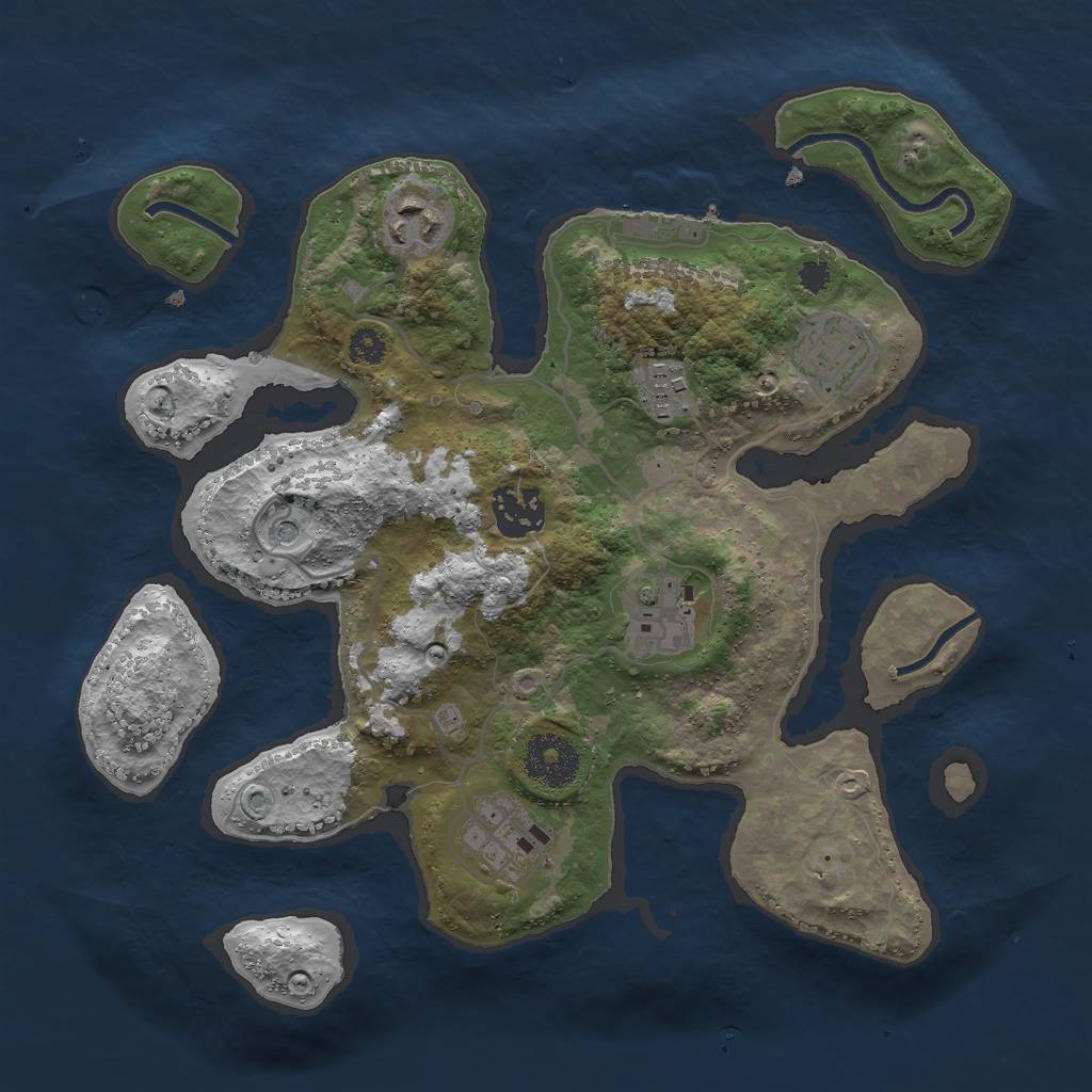 Rust Map: Procedural Map, Size: 3000, Seed: 556299360, 10 Monuments