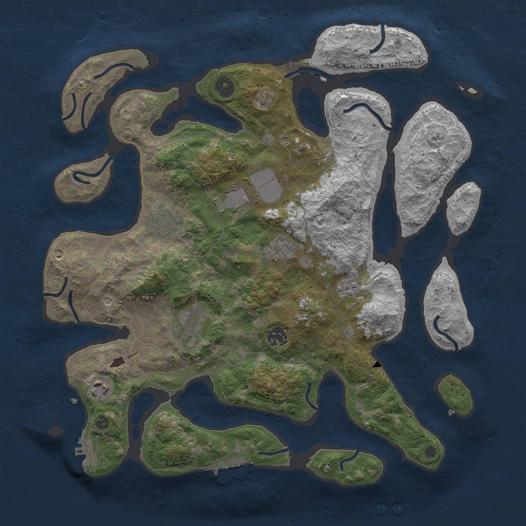 Rust Map: Procedural Map, Size: 4000, Seed: 1801142145, 12 Monuments