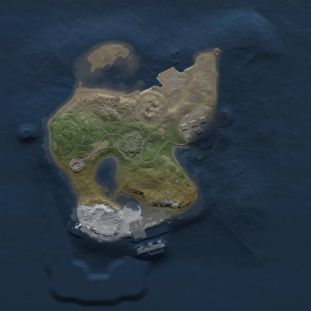 Rust Map: Procedural Map, Size: 1750, Seed: 972088097, 4 Monuments