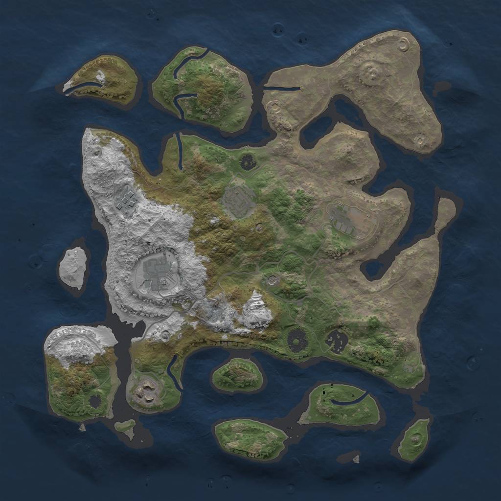 Rust Map: Procedural Map, Size: 3400, Seed: 1298080041, 9 Monuments